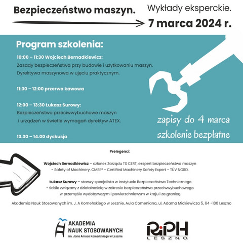 Bezpieczeństwo maszyn - wykłady eksperckie